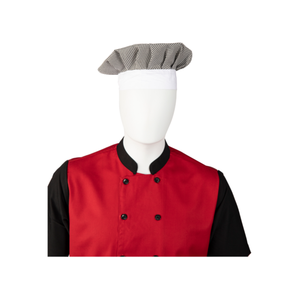 Chef Cap Baloon Black & White Checks - Image 2