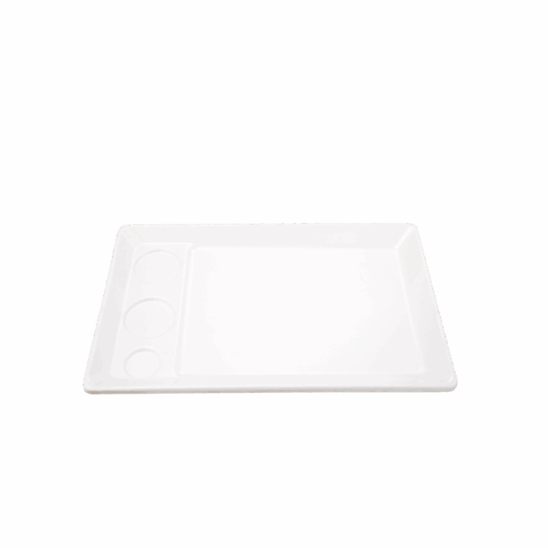 Platter with Bowl Slot 40.5*28 cm White