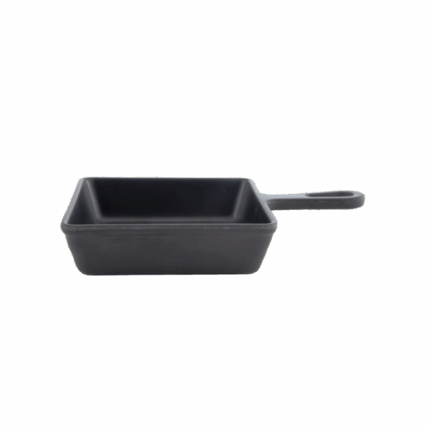 Square Servo Dish with Handle 12.5*10.2 cm Black