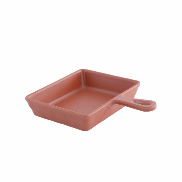 Square Servo Dish with Handle 12.5*10.2 cm Terracotta