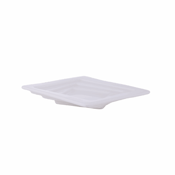 Multi Step Square Plate 11.1 x 1.5 cm Miniature White