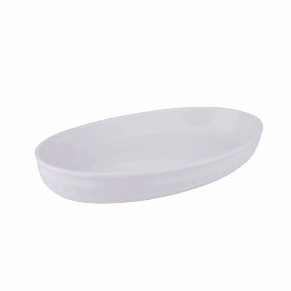 Oval Casserole Deep Bowl 25.4 x 16.4 cm Slow Fast White